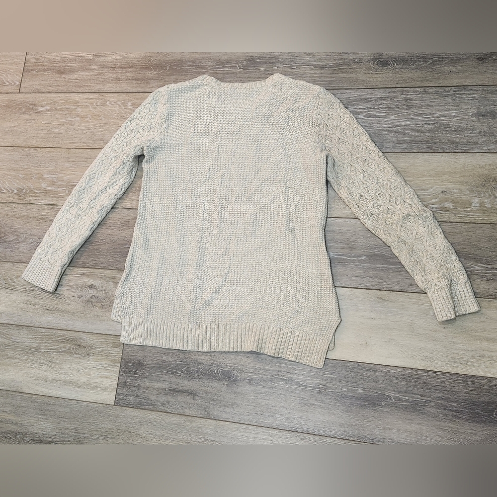 JEANNE PIERRE Textured Cream Sweater Size Small Fisherman - Picture 3 of 7